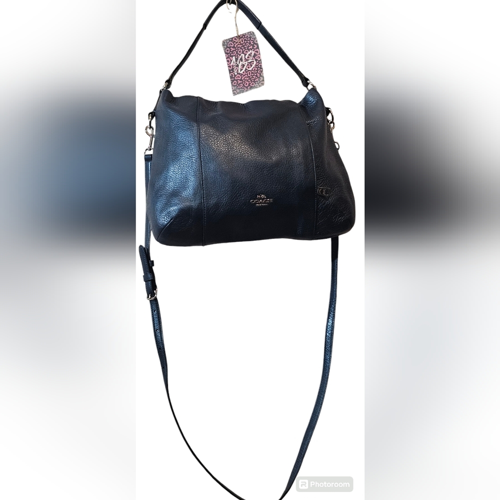 USED COACH G1523-F35809 BRIGHT MINERAL PEBBLED LEATHER CROSSBODY